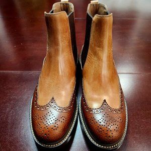 Brunello Cucinelli Brogue-Detailing Leather Ankle Boots